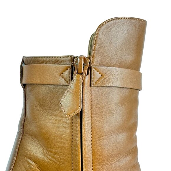 HERMES Brown Leather Joueuse Ankle Women's Boots Made in Italy 36.5 - 6US - Picture 5 of 13